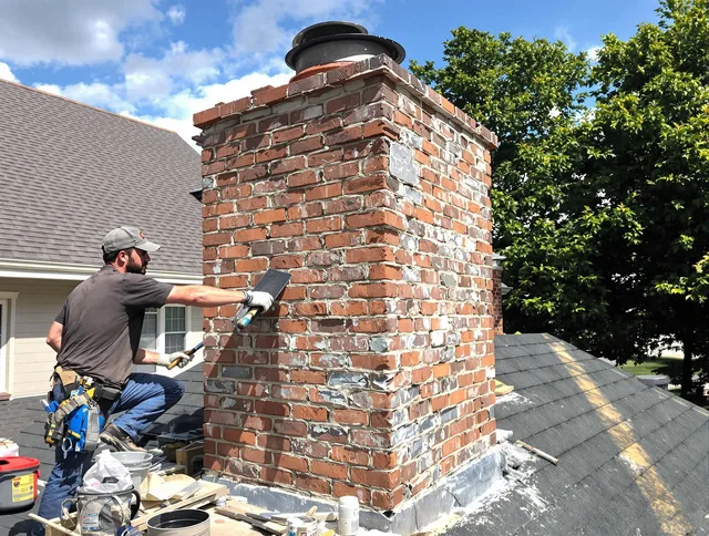 Completed chimney rebuild by North Smithfield Chimney Sweep in North Smithfield, RI
