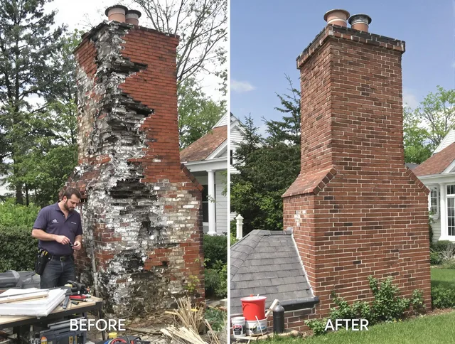 North Smithfield Chimney Sweep performing a full chimney restoration in North Smithfield, RI