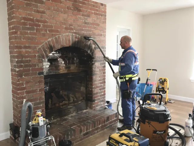 North Smithfield Chimney Sweep expert performing detailed chimney sweep in North Smithfield, RI