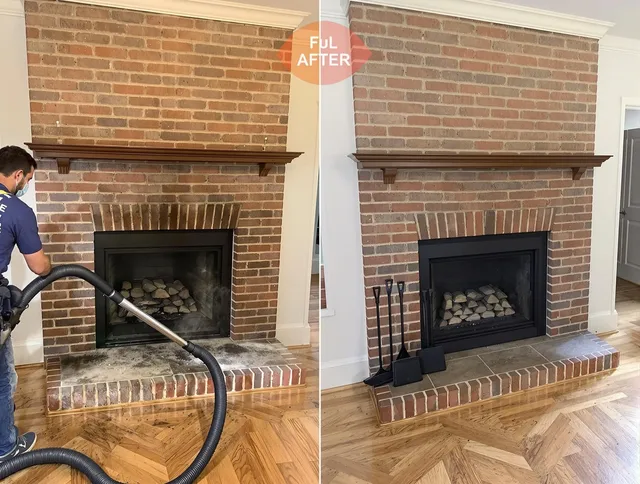 North Smithfield Chimney Sweep carefully sanitizing a fireplace in North Smithfield, RI