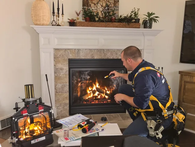 Safety-focused fireplace inspection by North Smithfield Chimney Sweep in North Smithfield, RI